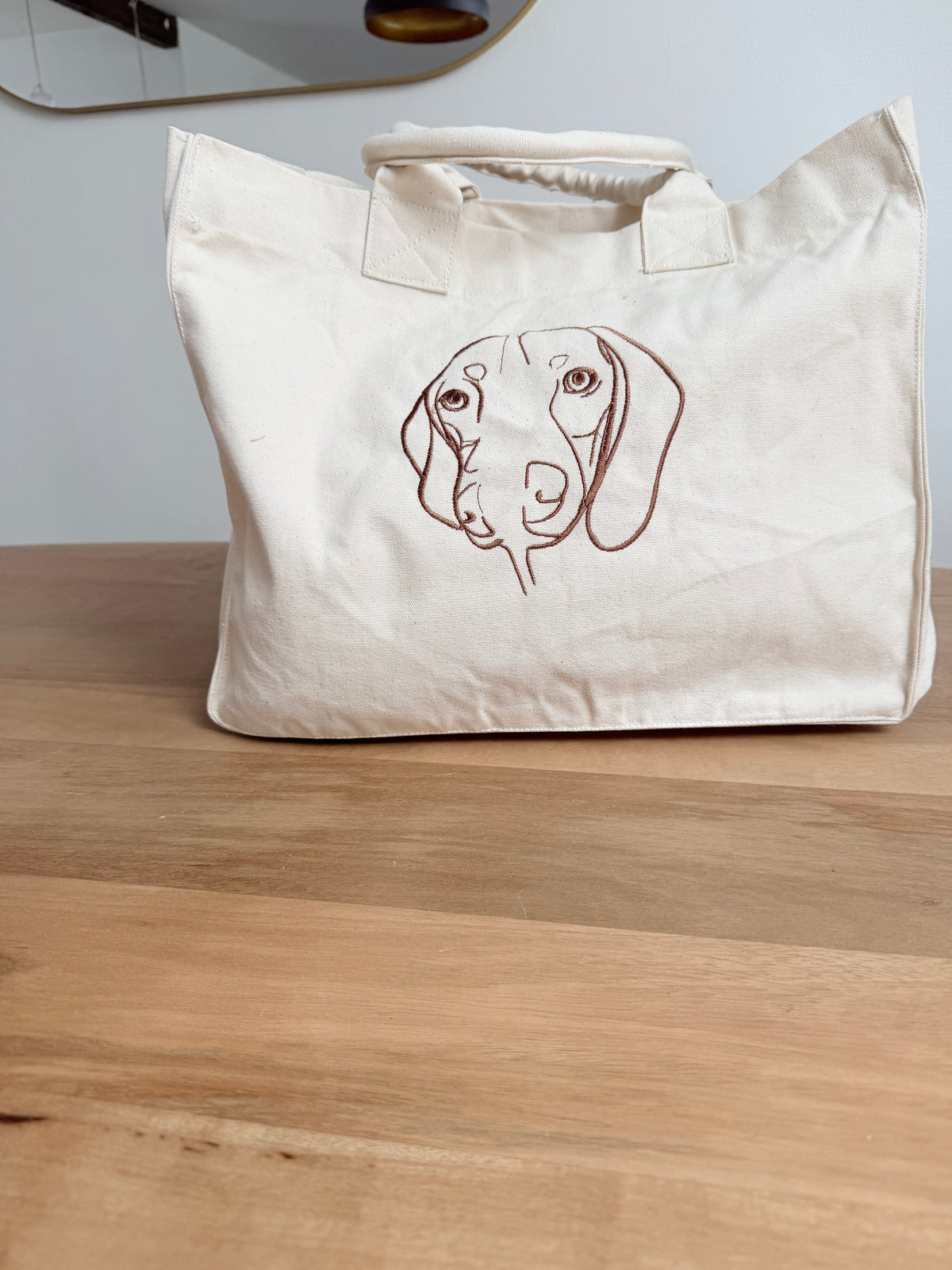 Geborduurde Canvas Shopper
