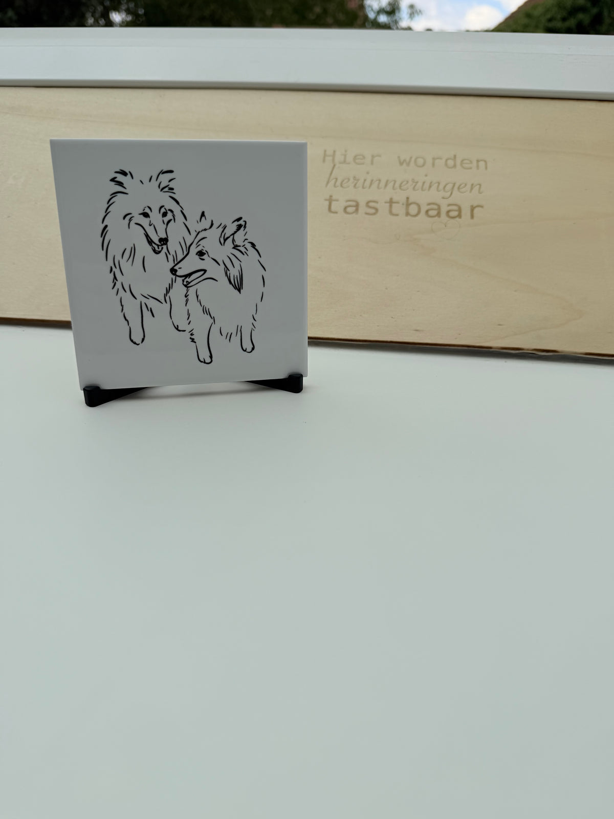 Signature Portrait – Gepersonaliseerde tegel met lijntekening