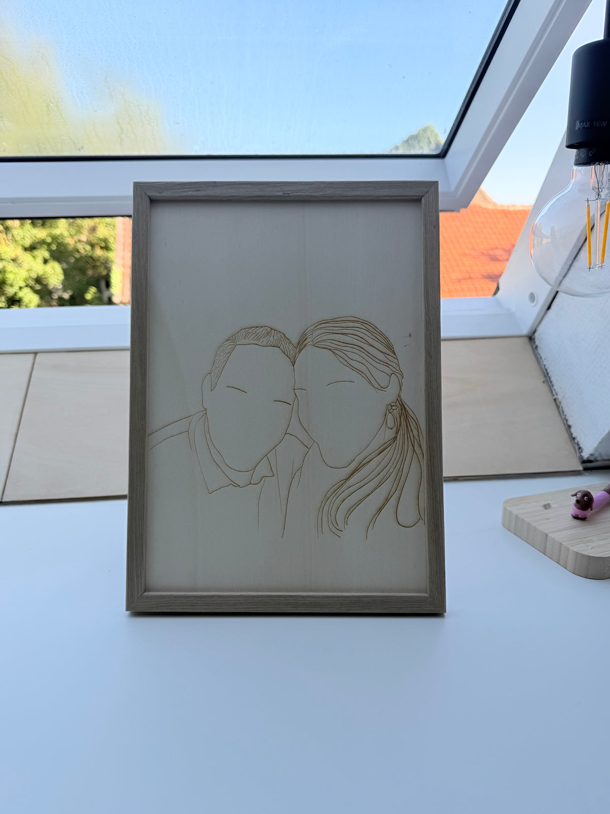 Signature Portrait op hout